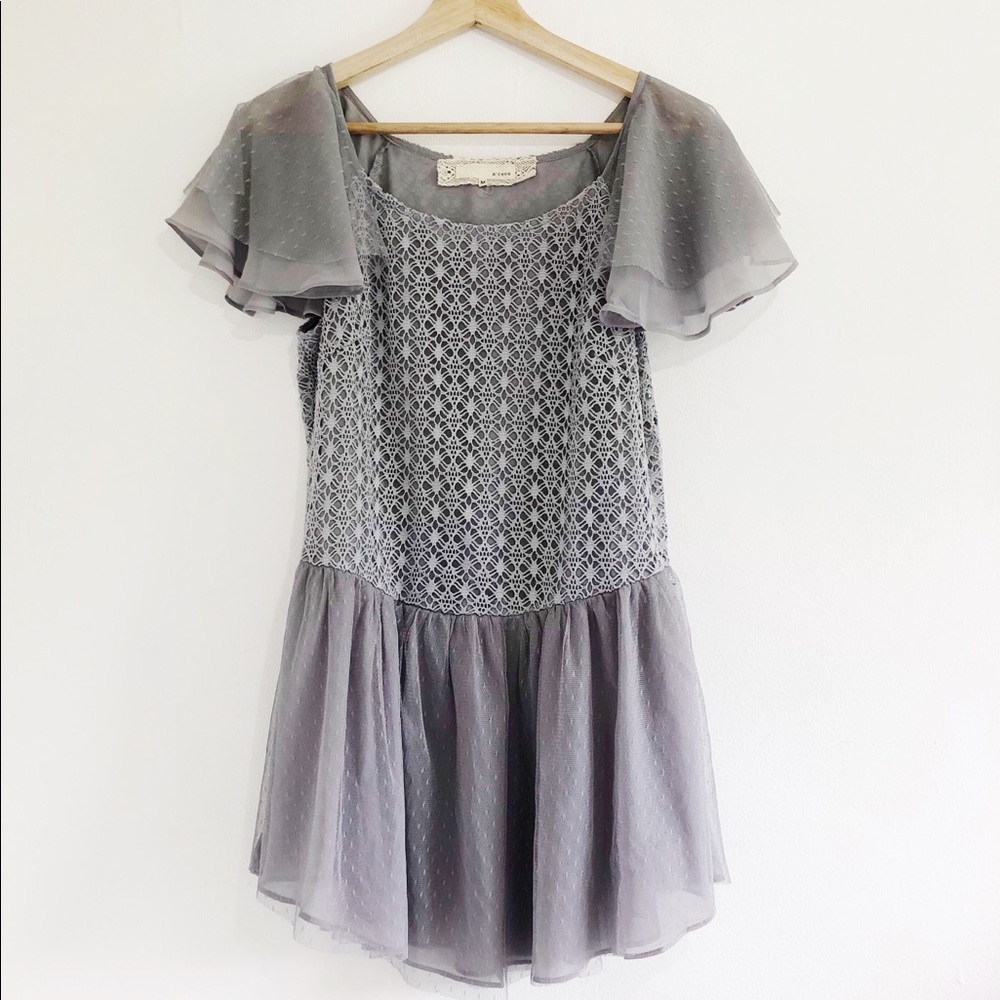 Anthropologie | Areve sheer boho lace tunic Size M